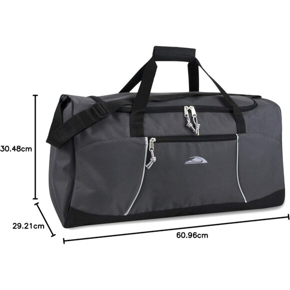 24 Inch Men & Women Grey 1 Lightweight Canvas Duffle Gym Sports Equipment Bags - Picture 7 of 7